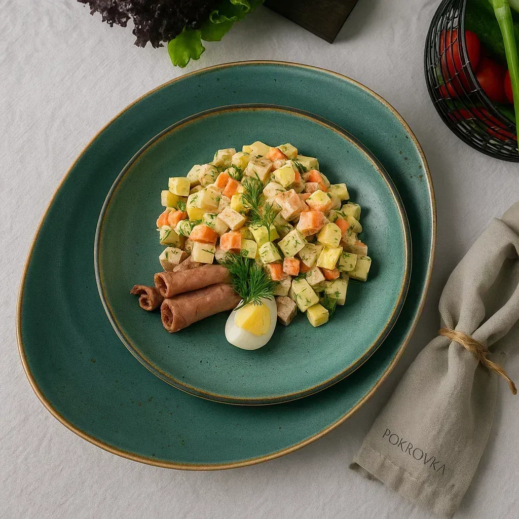
            
                Премиальный салат Оливье с говядиной и языком — традиционный вкус в новом исполнении
            
            
        