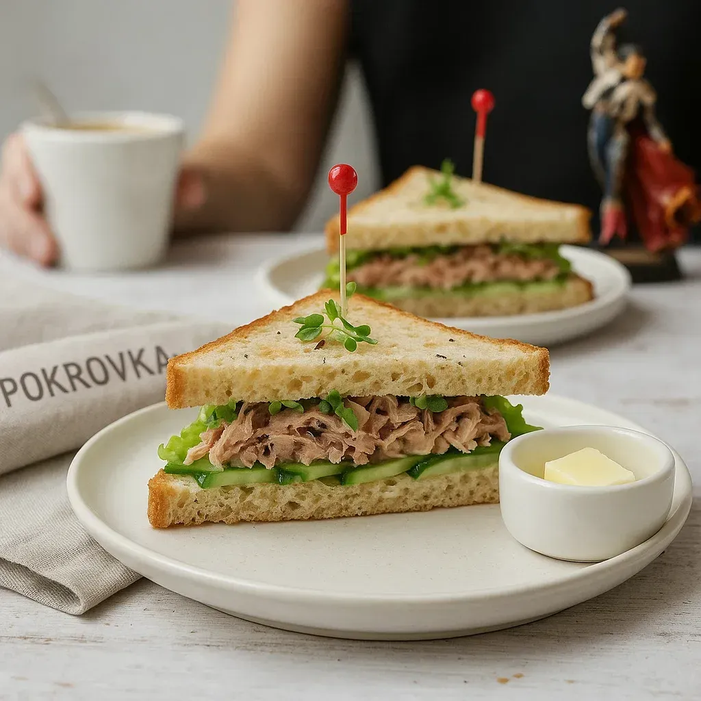 
            
                Сэндвич с тунцом и огурцом
            
            
        