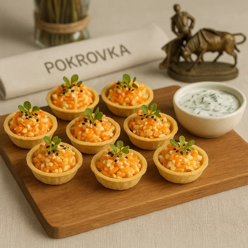 
            
                Тарталетки с морковным салатом - Купить онлайн, Закуски для мероприятий и вечеринок
            
            
        