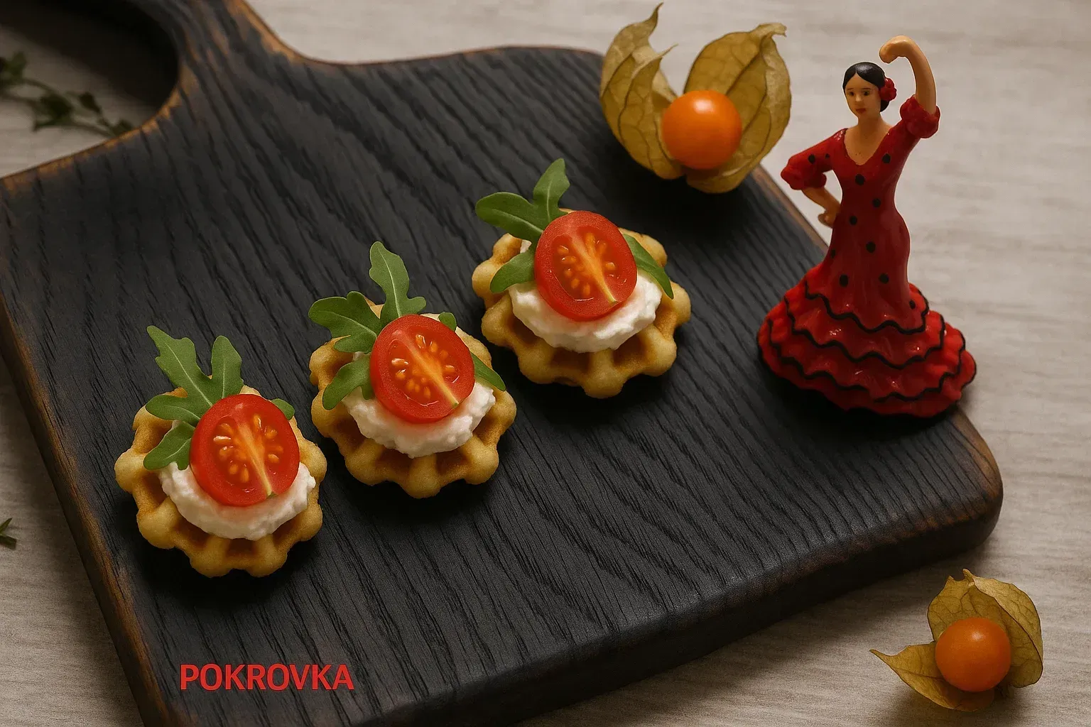 
            
                Мини-вафельки с фетой и помидорами черри - Закажите вкусные закуски
            
            
        