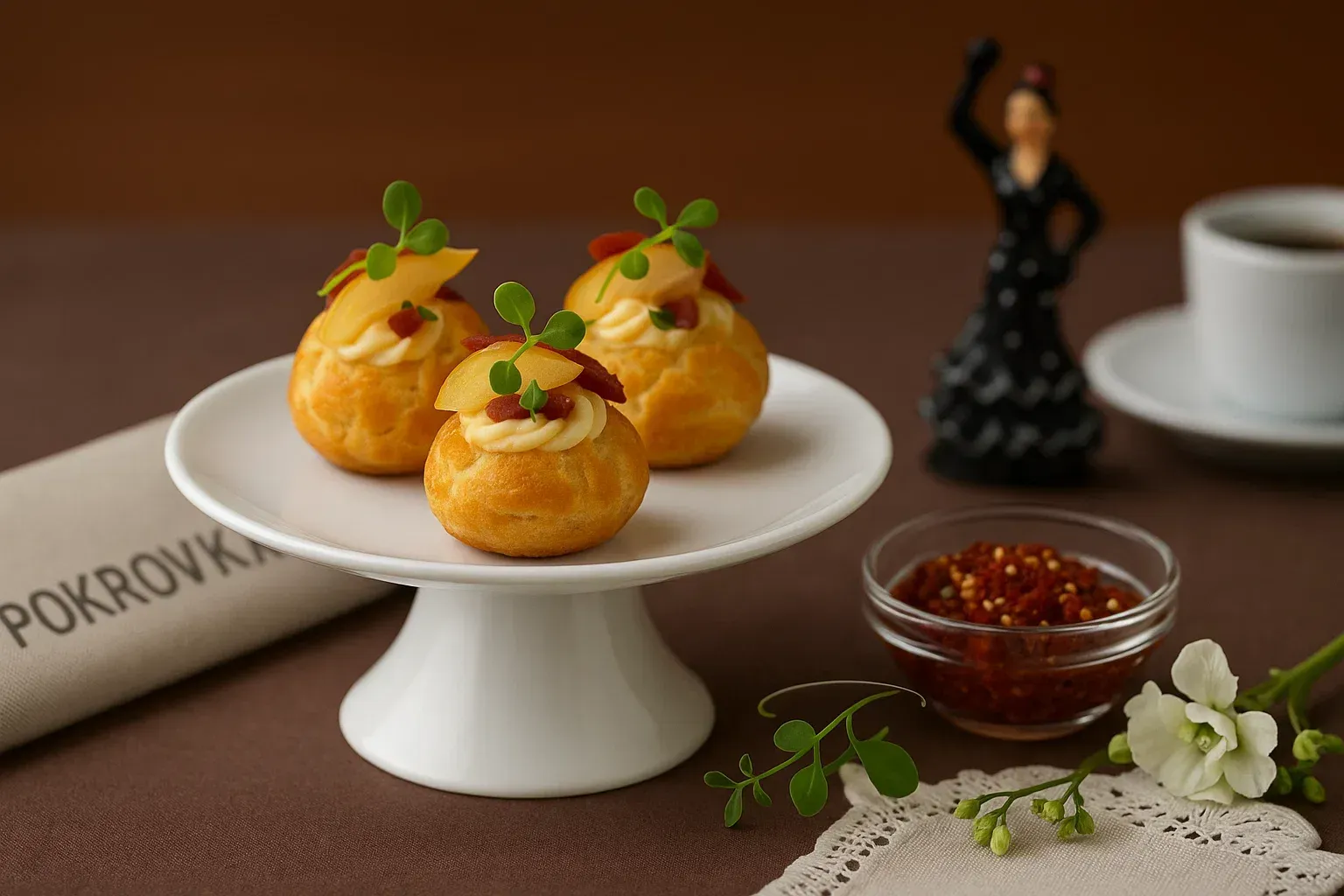 
            
                Профитроли с пармской ветчиной и грушей - Закажите онлайн, Вкусное дополнение к вашему столу
            
            
        