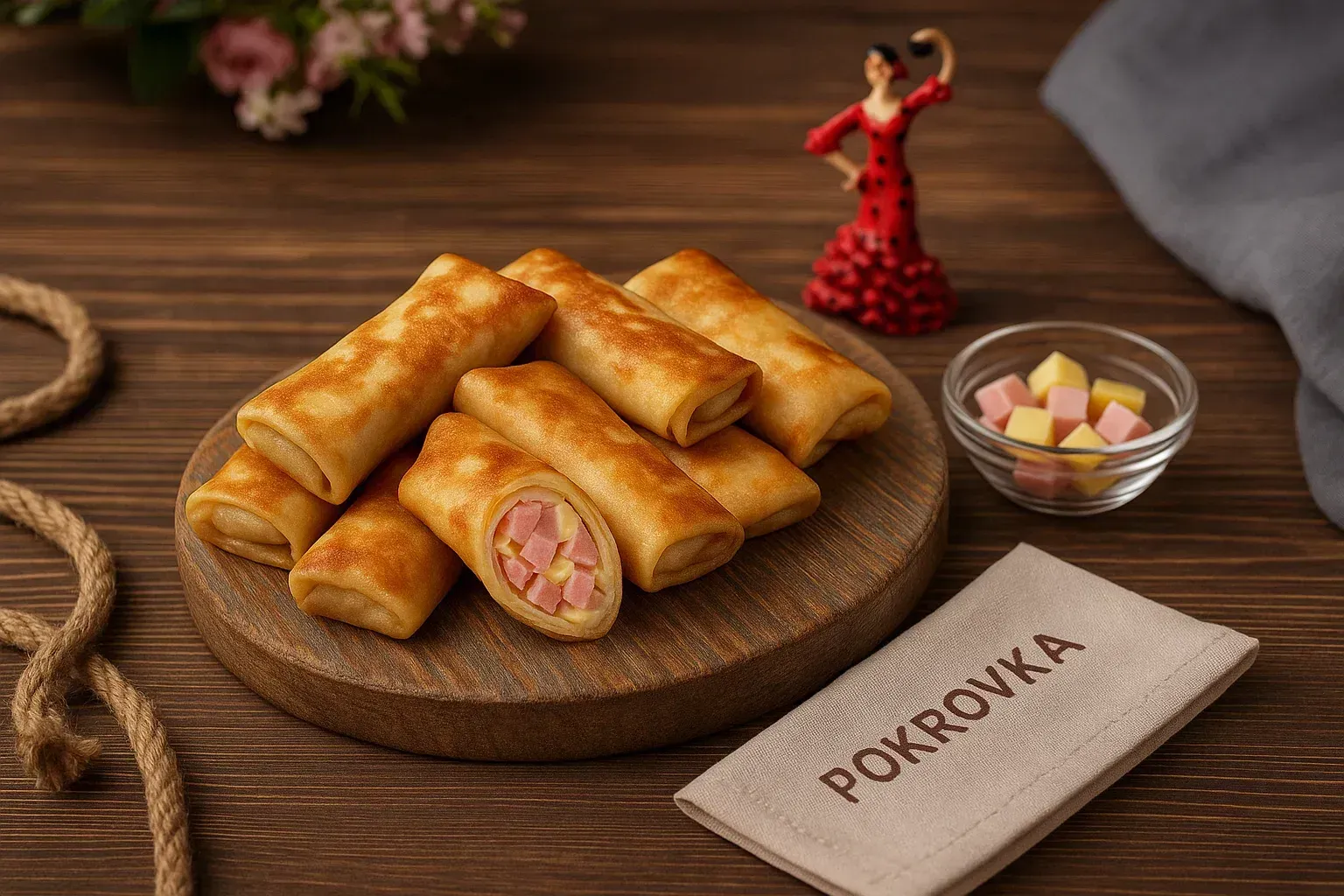 
            
                Блинчики "Золотое Утро" с начинкой из сыра и ветчины - вкусный завтрак и идеальная закуска на фуршетном столе
            
            
        
